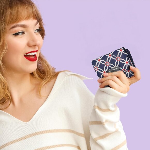 Nautica Women's Rowers End Small Wallet Wave Dreamer RFID Slim Card Holder Purse - Picture 6 of 8